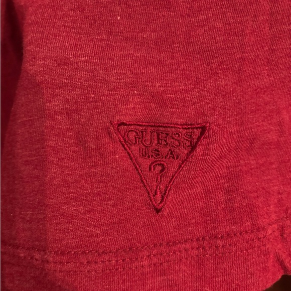 GUESS Men's Burgundy Henley Shirt Size L - Picture 3 of 4